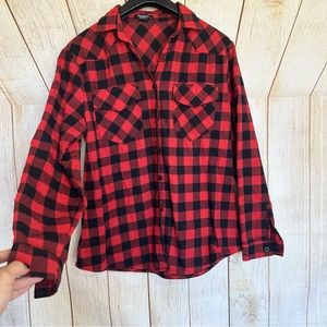 Zeagoo Ref Black Buffalo Check Print Flannel Size Medium